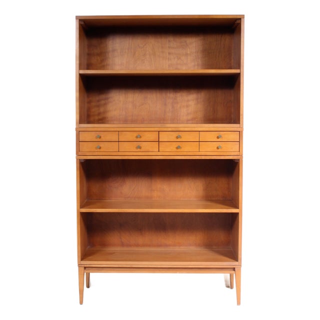 1950s Paul McCobb Planner Group Maple Modular 3 Piece, 4 Drawer Shelves - Bookcase For Sale