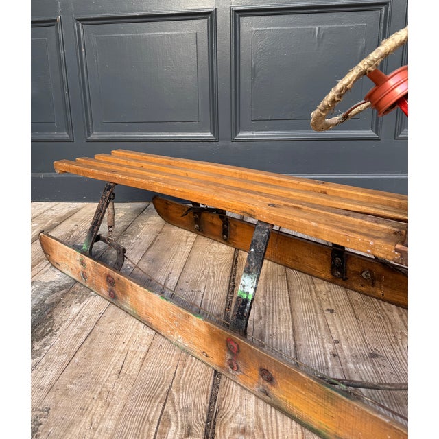 Vintage Steering Sled in Oak, 1920s For Sale - Image 6 of 17