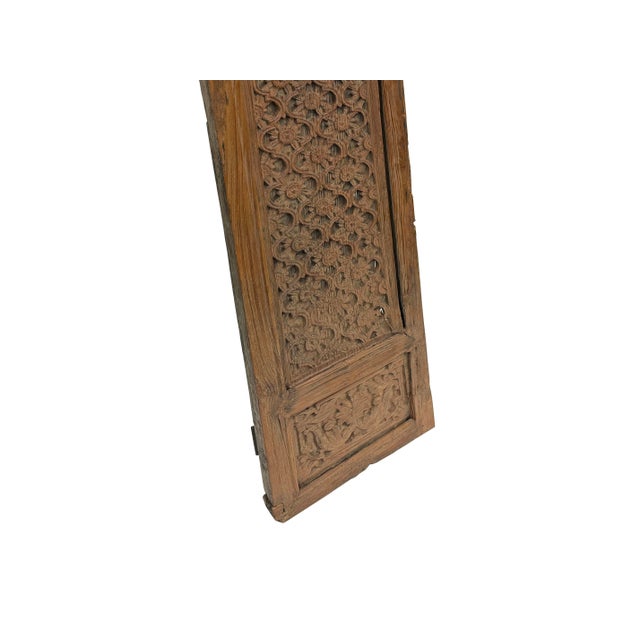 Vintage Restored Relief Floral Motif Rectangular Wood Wall Panel B For Sale - Image 12 of 12