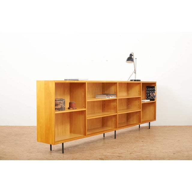 Shelf with Black Steel Legs and Birch Veneered Body For Sale - Image 10 of 15