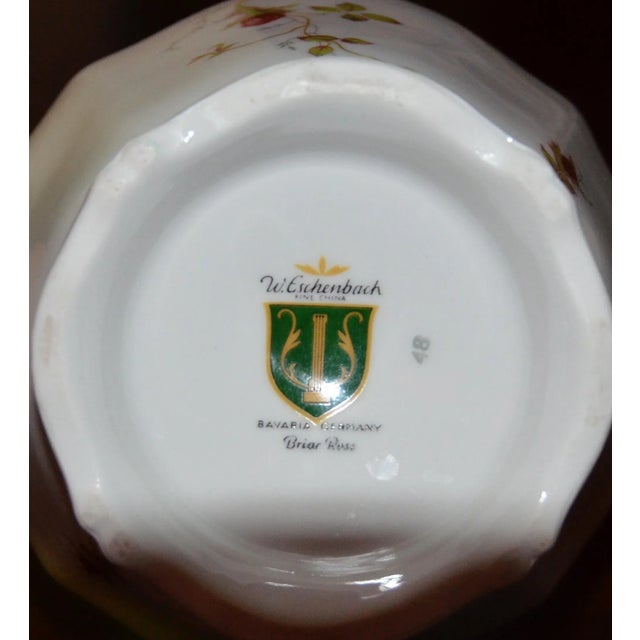 W Eschenbach Bavaria Germany Briar Rose Fine China Tea/Coffee Pot Features Floral Flower Gold Accent Gilt. In excellent...