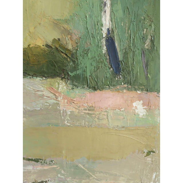 Mid-Century Modern 'Pastel Grove' Vintage Original Landscape Oil Painting, Framed For Sale - Image 13 of 14
