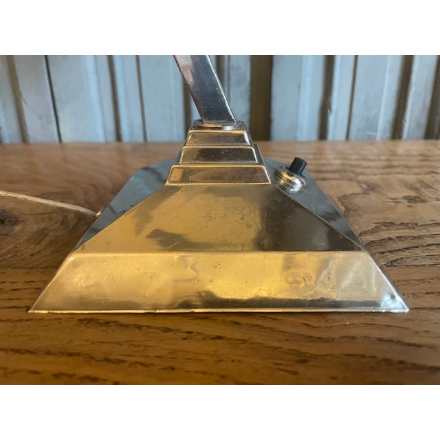 Metal Vintage French Art Deco Table Lamp, 1930 For Sale - Image 7 of 17