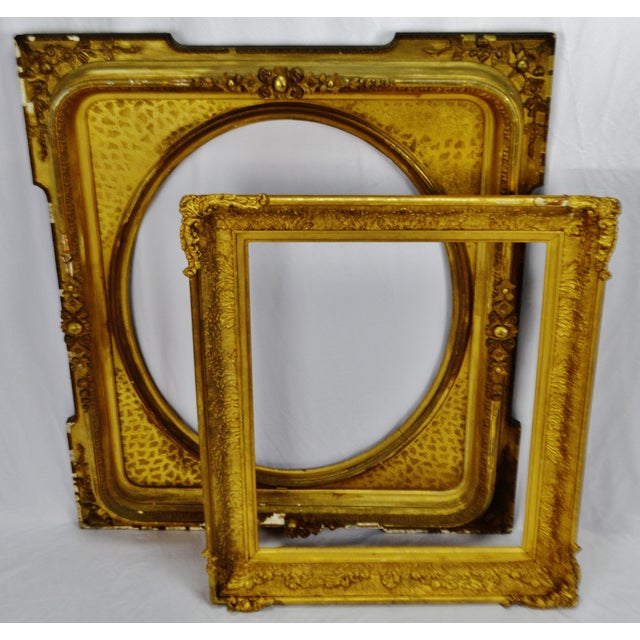 Antique Large Gold Gilt Wood Frames Group of 2 Chairish