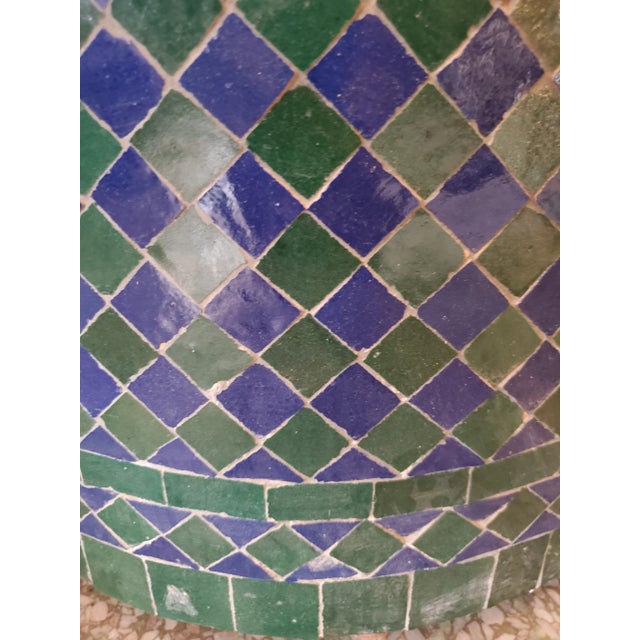 Blue & Green Rafraf Moroccan Mosaic Fountain For Sale - Image 4 of 7