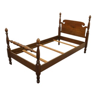 Vintage Antique Solid Walnut Traditional Style Twin Size Bed For Sale