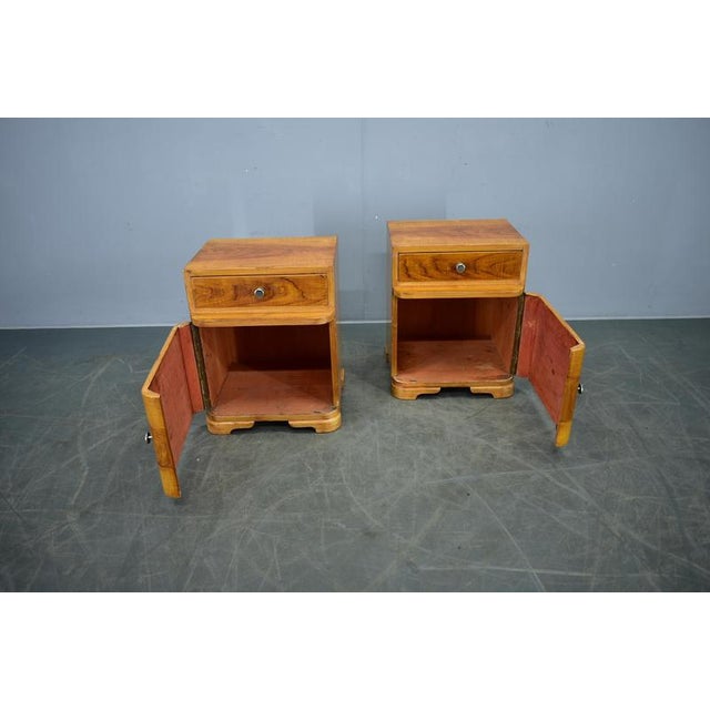 1930s Art Deco Bedside Tables, Former Czechoslovakia, 1930s, Set of 2 For Sale - Image 5 of 18