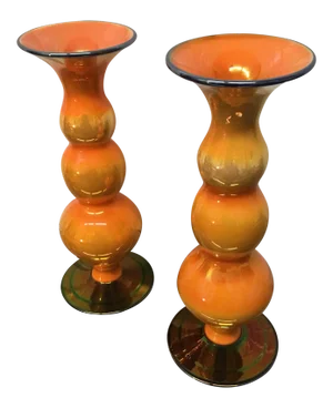 Imperial Freehand Art Glass Vases - a Pair