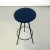 Mid-Century Italian Modern Black Metal and Blue Fabric Tripod Stool, 1950s For Sale - Image 3 of 12