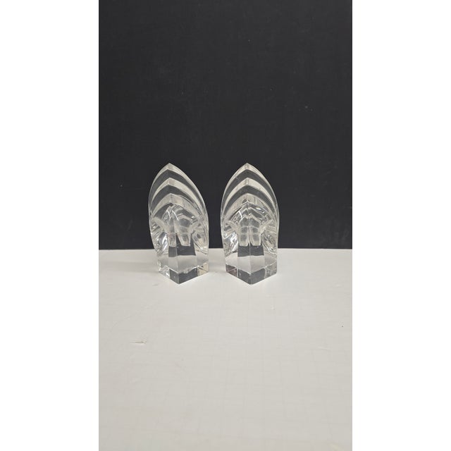 Vintage Hollywood Regency Deco Crystal Candlestick Holders a Pair For Sale In New York - Image 6 of 6