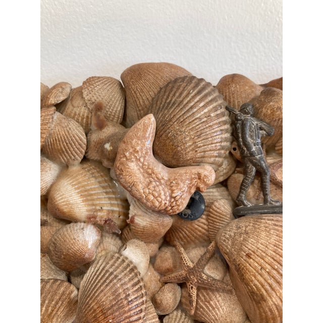 Handcrafted Vintage Seashell Wall Mirror, Coastal Folk Art For Sale - Image 12 of 13