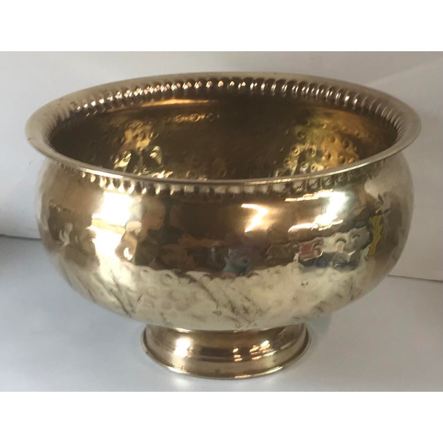 Large Vintage Hammered Brass Bowl Chairish