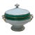 19th Century French Porcelain Large Tureen W/Turquoise & Gilt Detail For Sale