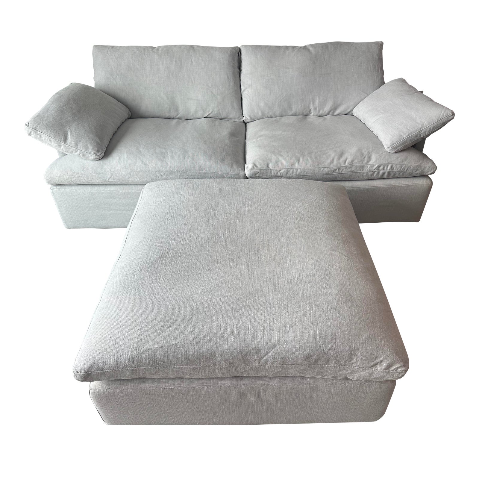 Restoration Hardware Cloud Track Arm Modular Sectional in Mist