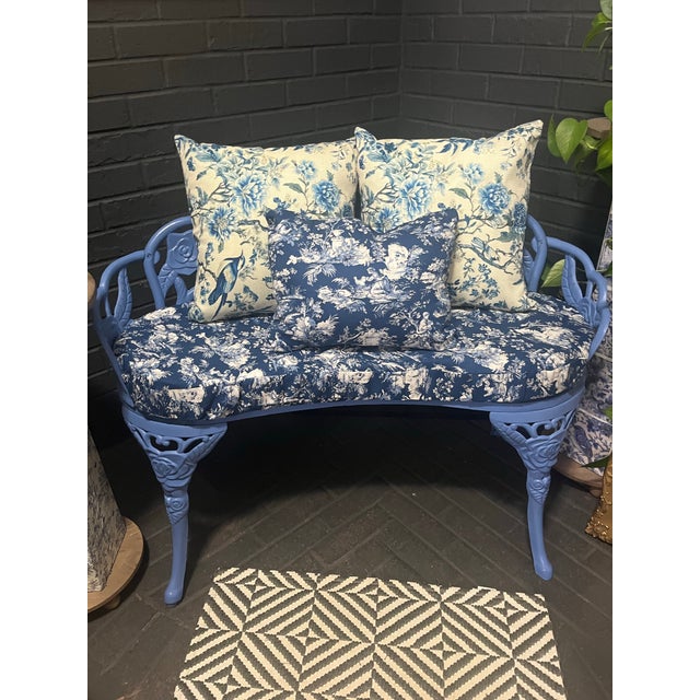1980s Cast Iron Garden Bench For Sale - Image 5 of 8