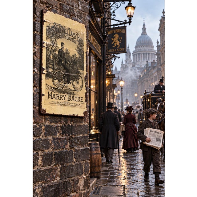 Late 19th Century Fare You Well Daisy Bell , 1894 Advertising Metal Sign For Sale - Image 5 of 8
