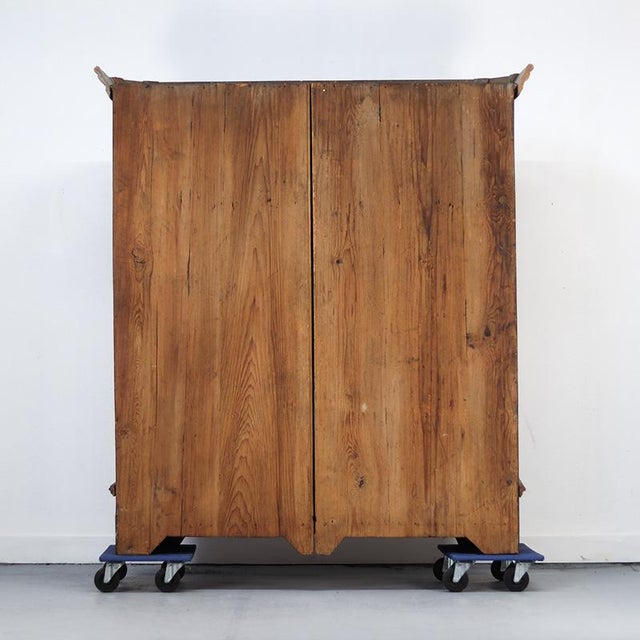 Large Rustic Farmhouse Folk Art Painted Bridal Cabinet dated 1806 For Sale - Image 18 of 18