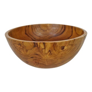 Simple Teak Wood Bowl For Sale