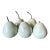 Set of Five Hand-Carved Marble Pears – Soft Aqua Green For Sale