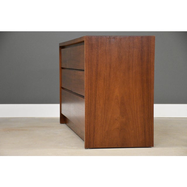 1960s Refinished Danish Modern Teak 60” Dresser For Sale - Image 4 of 9