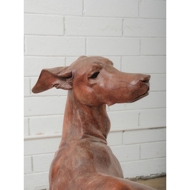 Art Deco Hand-Carved Wooden Dog Sculpture in Dynamic Running Pose For Sale - Image 3 of 5