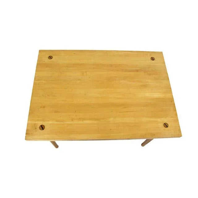 Mid 20th Century Vintage Mid Century Industrial Thick Butcher Block-Top Work Table For Sale - Image 5 of 10