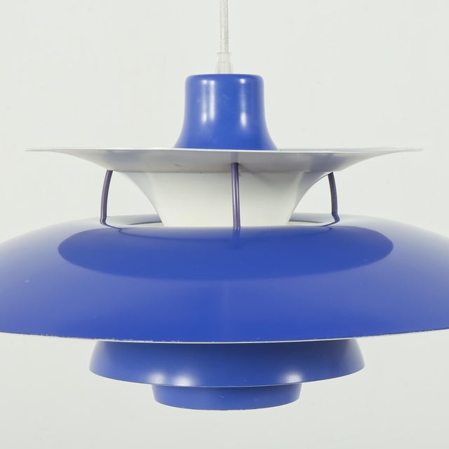 Metal Vintage PH 5 Blue Lamp by Poul Henningsen for Louis Poulsen, 1970s For Sale - Image 7 of 11
