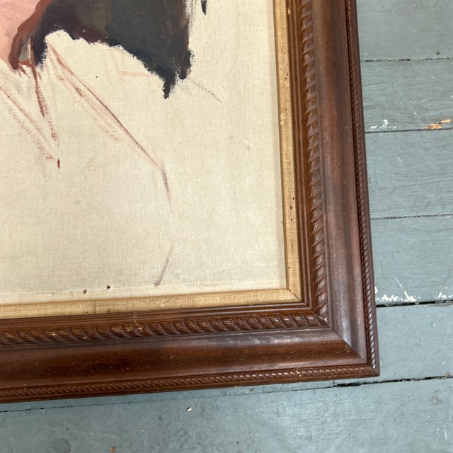 Impressionist 1950’s Original Impressionist Oil Sketch Portrait Painting For Sale - Image 3 of 7