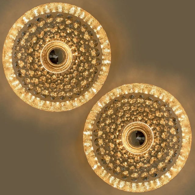 Gold Sculptural Glass and Chrome Wall Light from Peill & Putzler, 1970s For Sale - Image 8 of 14