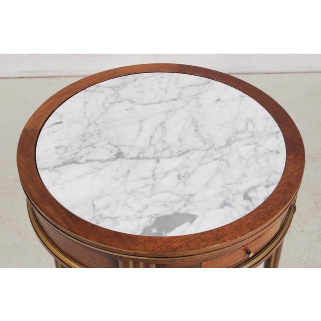 French Louis XVI Round Marble Top Lamp Table For Sale - Image 10 of 18