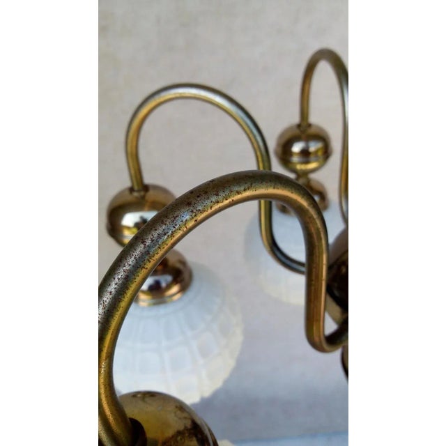 Metal Vintage Bronze Chandelier, 1970s For Sale - Image 7 of 18