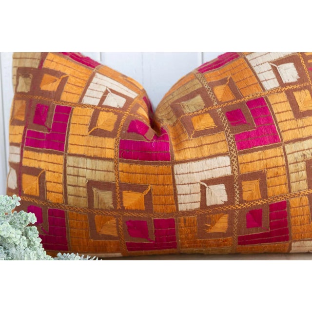 Palash Silk Phulkari Pillow For Sale - Image 4 of 9