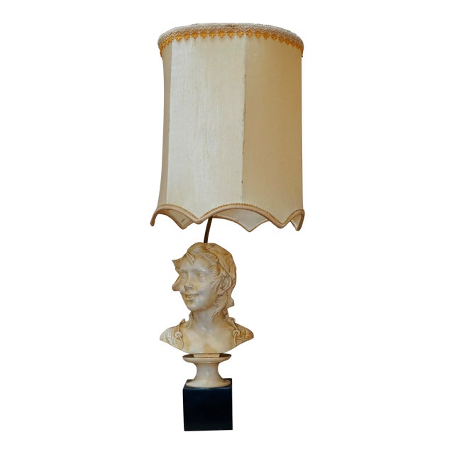 Mid Century Modern Signed Sculpture Bust Lamp For Sale