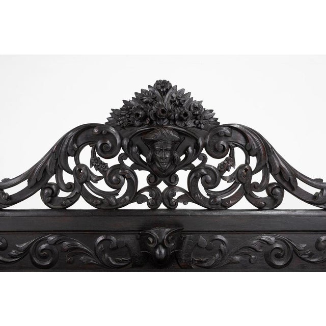 Baroque Carved Black Wooden Sculptured Shelf, France, 1850s For Sale - Image 4 of 16