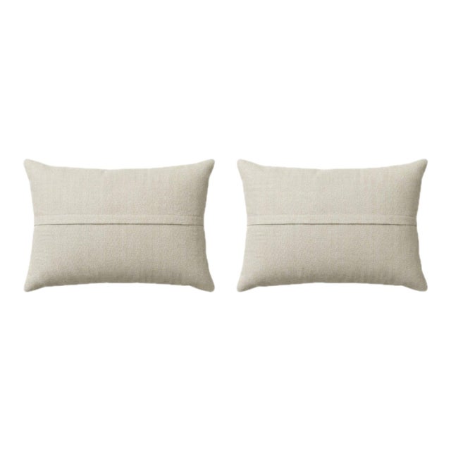 Beige Faded Suzani Bedding Pillow Cover 21'' X 29'' - Set of Two For Sale - Image 4 of 4