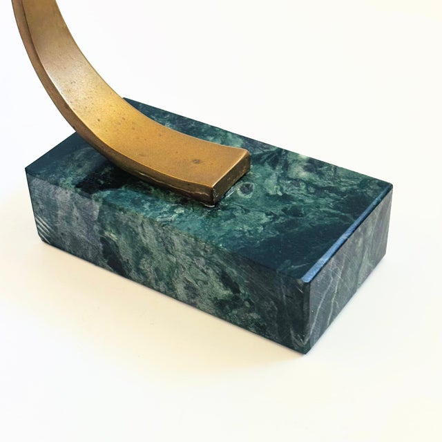 Brass Dolphin on Stone Base For Sale - Image 9 of 10