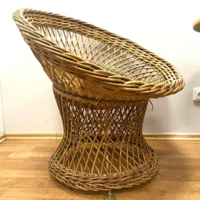 1960s Mid-Century Rattan Armchairs & Table, 1960s, Set of 3 For Sale - Image 5 of 10