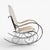 Vintage Thonet Style Chrome Rocking Chair Attributed to Maison Jansen Circa 1970's, chrome frame with scrolling details...