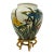 Vintage 1980s Japanese Porcelain 7.5-Inch Ovoid Iris and Kingfisher Vase For Sale