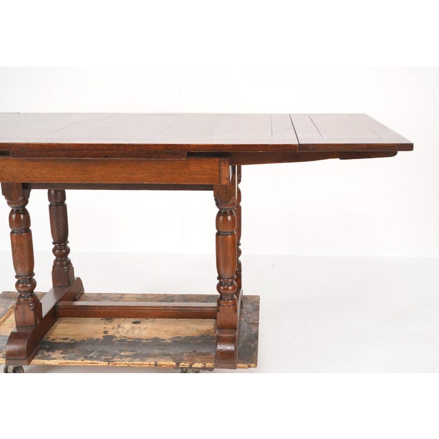 Wood Vintage Rectangular Oak Dining Table For Sale - Image 7 of 16