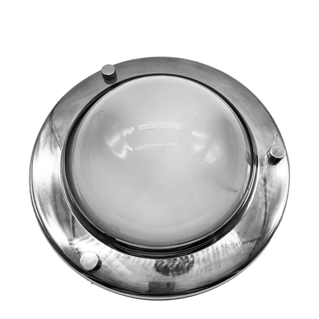 Ceiling-applique lamp model "LSP6 Tommy". Azucena production, Milan, 1965 design, 1970s execution. Aluminum frame,...