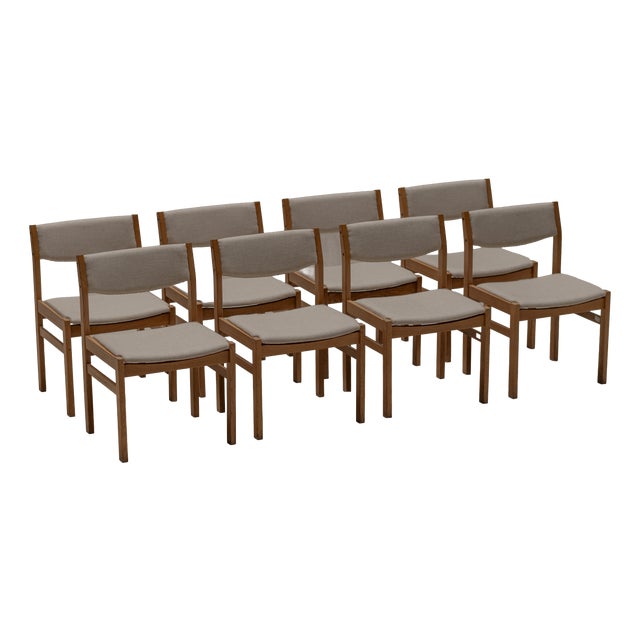 Dining Chairs by Børge Mogensen for FDB Møbler, Denmark, 1970s, Set of 8 For Sale