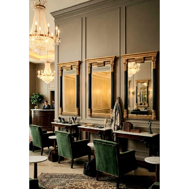 Vintage Neoclassical John-Richard Ebonized & Gold Leaf Architectural Elegant Wall Mirror- 3 Available For Sale In West Palm - Image 6 of 13