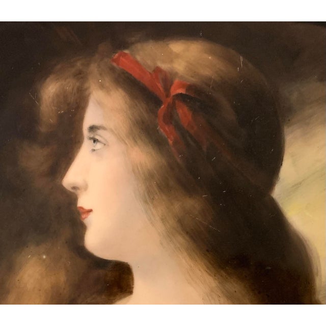 Art Nouveau 19th C Royal Vienna 11” Hand Painted Asti’s “Beauty” Portrait Charger Dated 1904 For Sale - Image 3 of 9