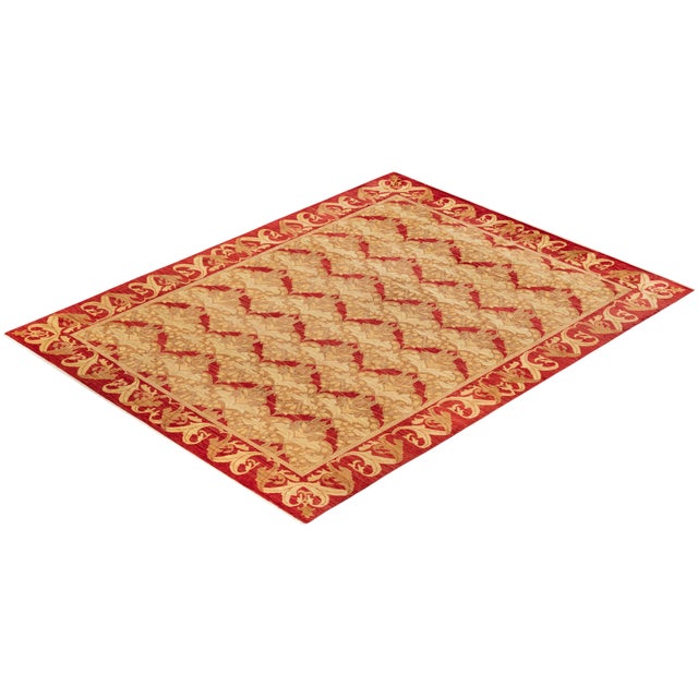 Green Arts & Crafts, One-of-a-Kind Hand-Knotted Area Rug - Green, 8' 10" x 12' 1" For Sale - Image 8 of 8