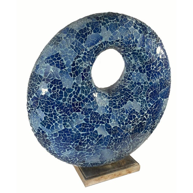 Sculptural Crackled Glass Mosaic Table Lamp, 1990s For Sale - Image 6 of 12