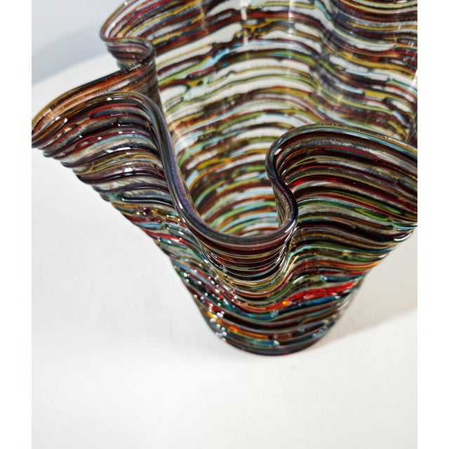 Mid-Century Modern Multicolored Murano Glass Vase by Enrico Cammozzo, Italy, 1980s For Sale - Image 16 of 18