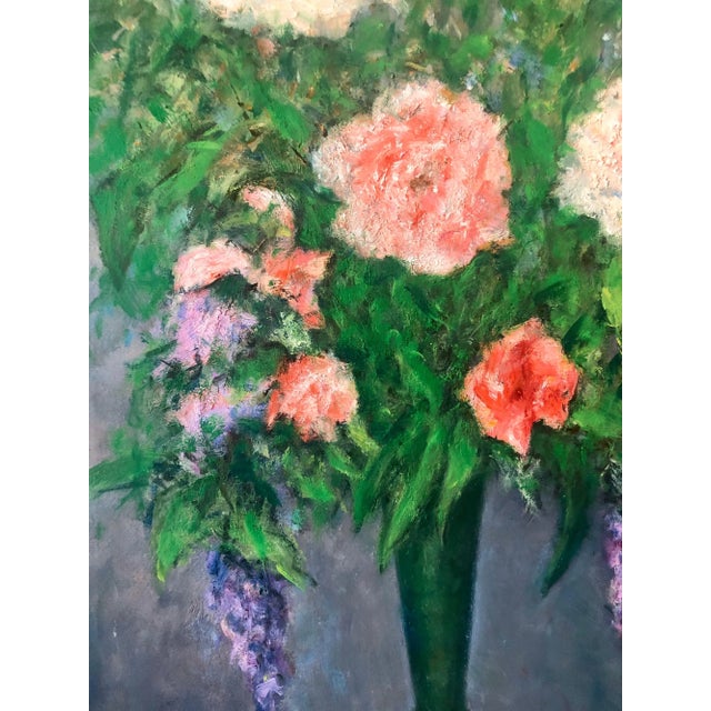 Mid 20th Century William Schultz, American Impressionist Floral Oil Painting Vibrant Flowers in Vase For Sale - Image 5 of 8