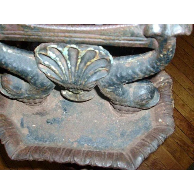 19th Century American Classical Cast Iron Dolphin & Shell Form Boot Scraper For Sale - Image 4 of 9