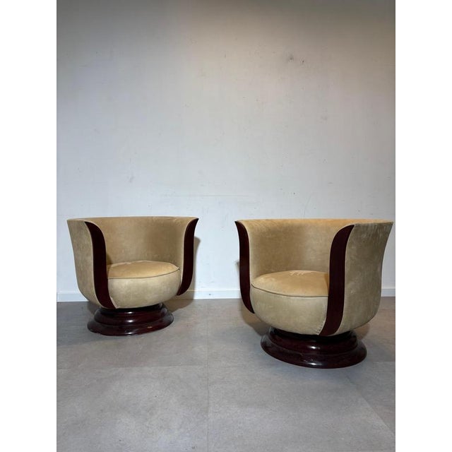 Beige Art Deco Tulip Lounge Chair from Hotel Le Malandre For Sale - Image 8 of 11